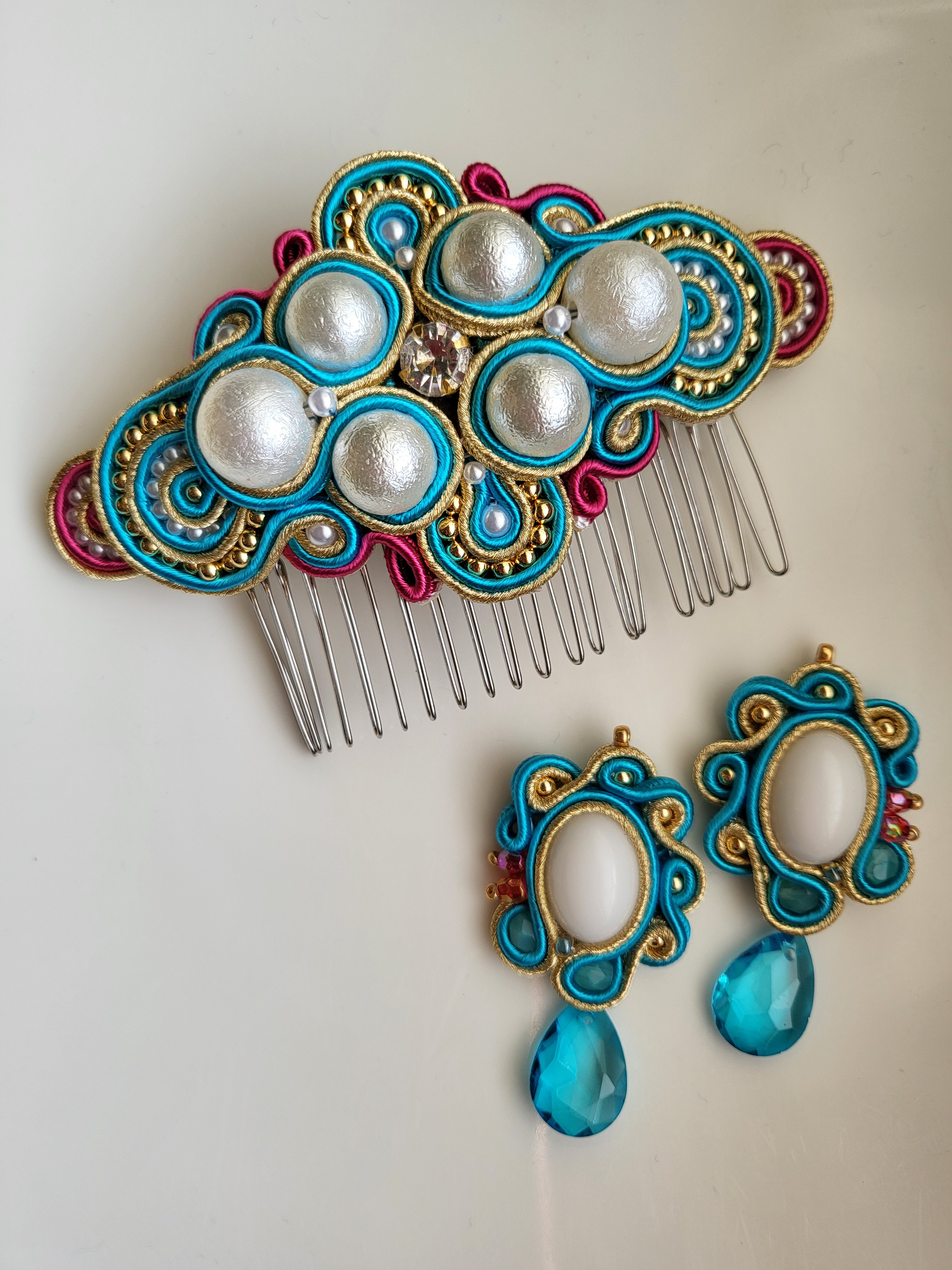 ソウタシエ アクセサリーセット コーム 耳飾り カラフル グアヒーラ