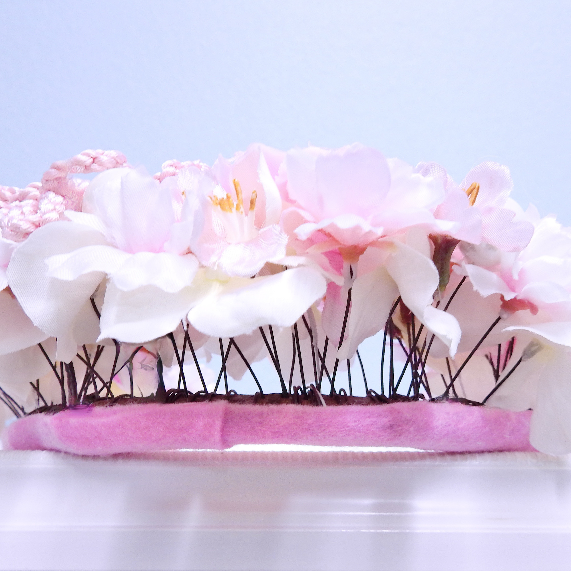 再販＊ネコリース ニャンコリース 満開の桜・桃の花 (お雛様・ひなまつり・結婚祝い・出産祝い) 抗ウイルス光触媒加工付