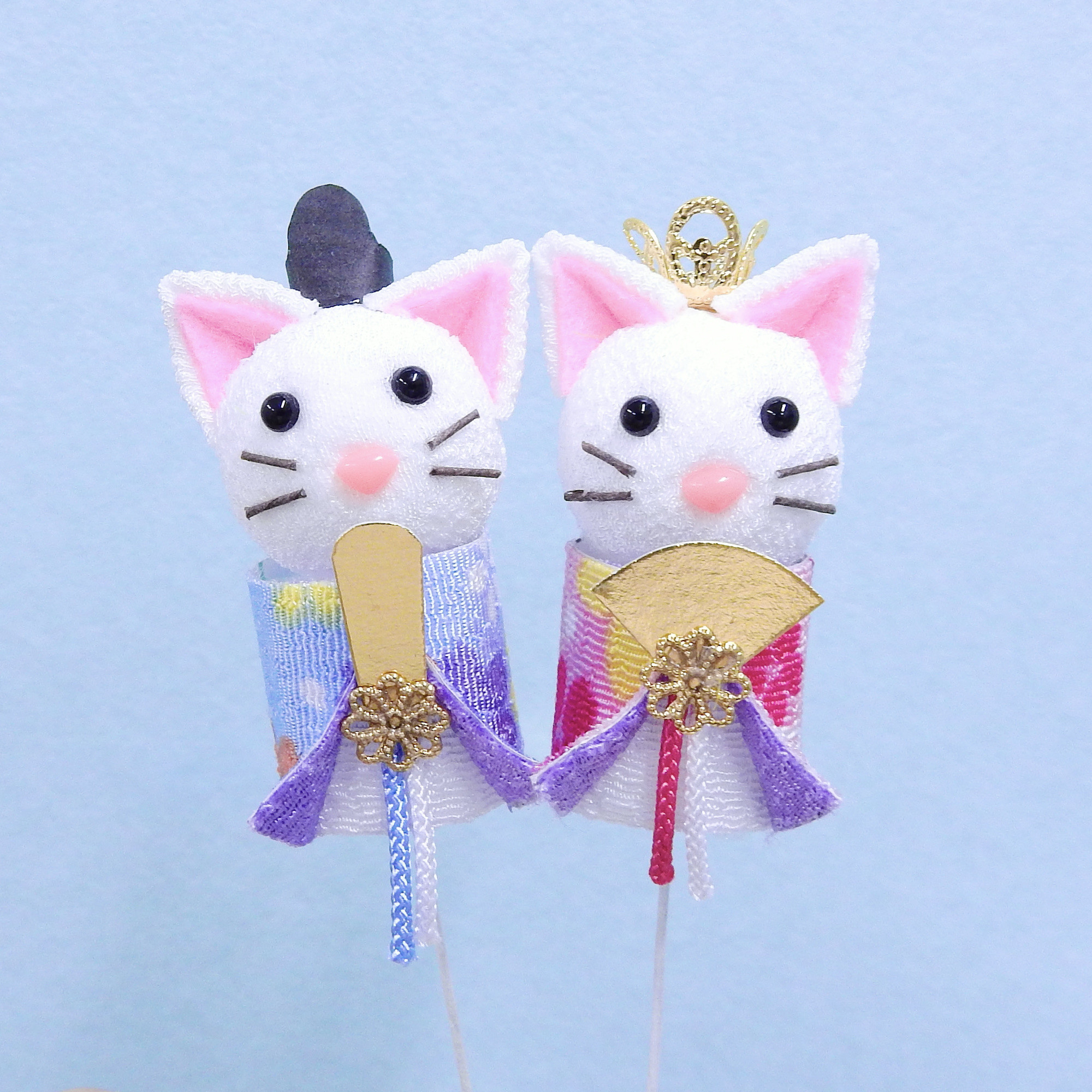 再販＊ネコリース ニャンコリース 満開の桜・桃の花 (お雛様・ひなまつり・結婚祝い・出産祝い) 抗ウイルス光触媒加工付