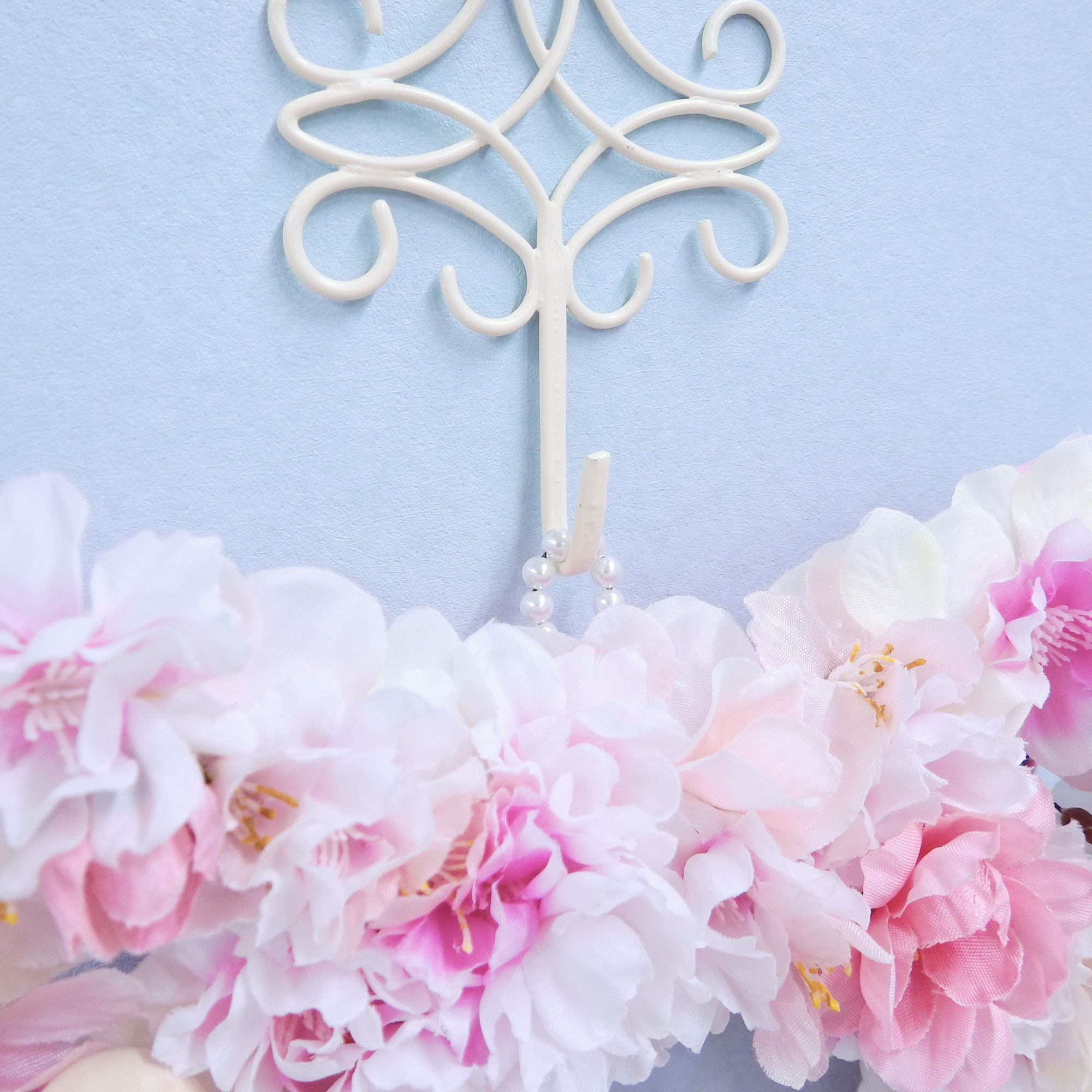 再販＊ネコリース ニャンコリース 満開の桜・桃の花 (お雛様・ひなまつり・結婚祝い・出産祝い) 抗ウイルス光触媒加工付