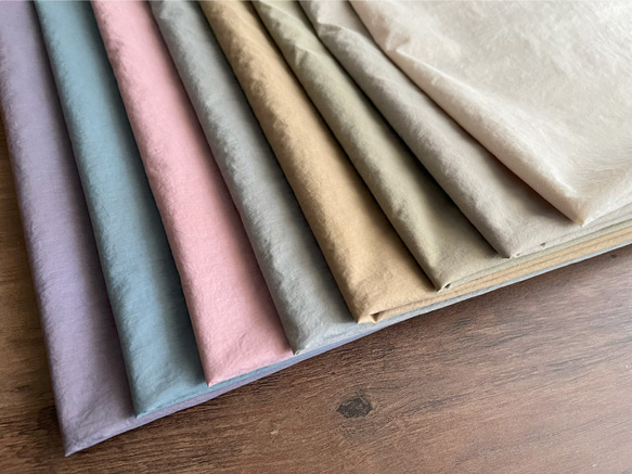 【カラーサンプル】韓国生地 シボナイロン アパレル用 撥水 140cm 無地 生地 布 シボナイロンサンプル 5枚目の画像