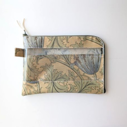 ☆受注制作☆仕切り付きA4 L字ファスナーポーチ リバティ