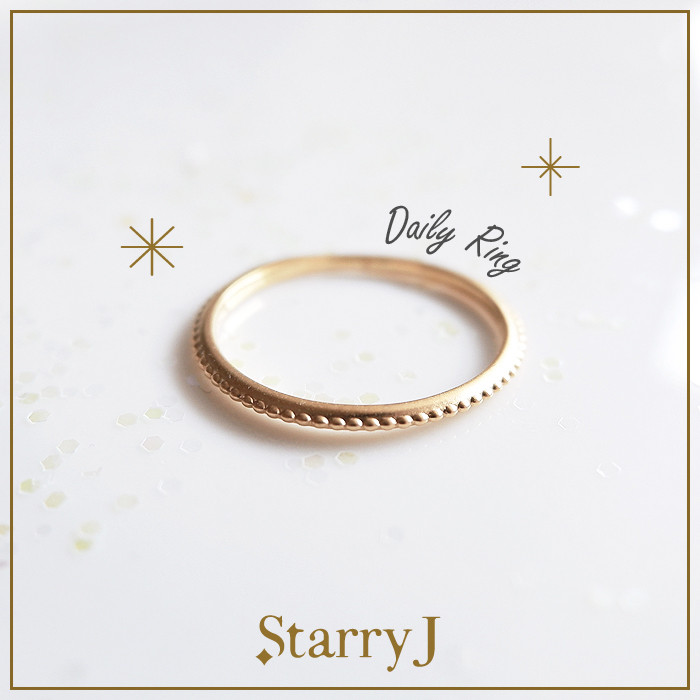 繊細な粒の輝き - ミルグレインリング 指輪 マット仕上げ 送料無料 シルバー925 K18GP