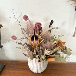 マグノリアのドライフラワー壁掛けアレンジメント ドライフラワー 店舗