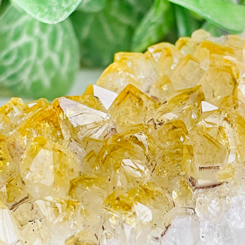 ファントム シトリンクォーツ 黄水晶 山入りクラスター 幻影 原石