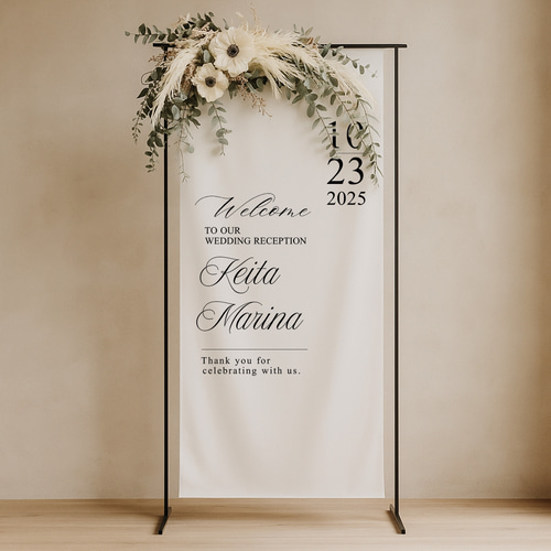 fabric wedding Sign 07│シンプル & ナチュラル 布 ウェルカムボード