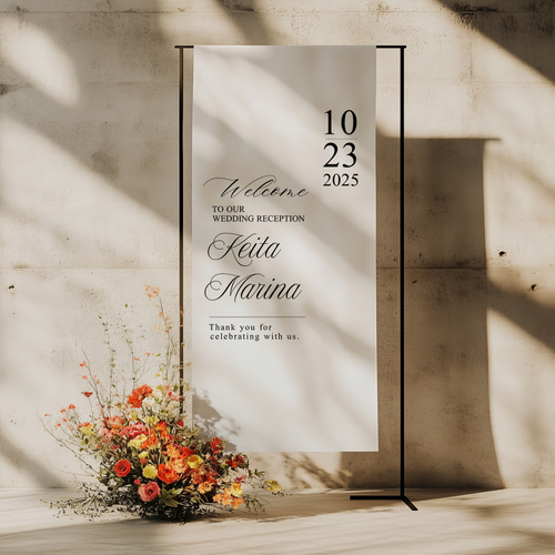 fabric wedding Sign 07│シンプル & ナチュラル 布 ウェルカムボード