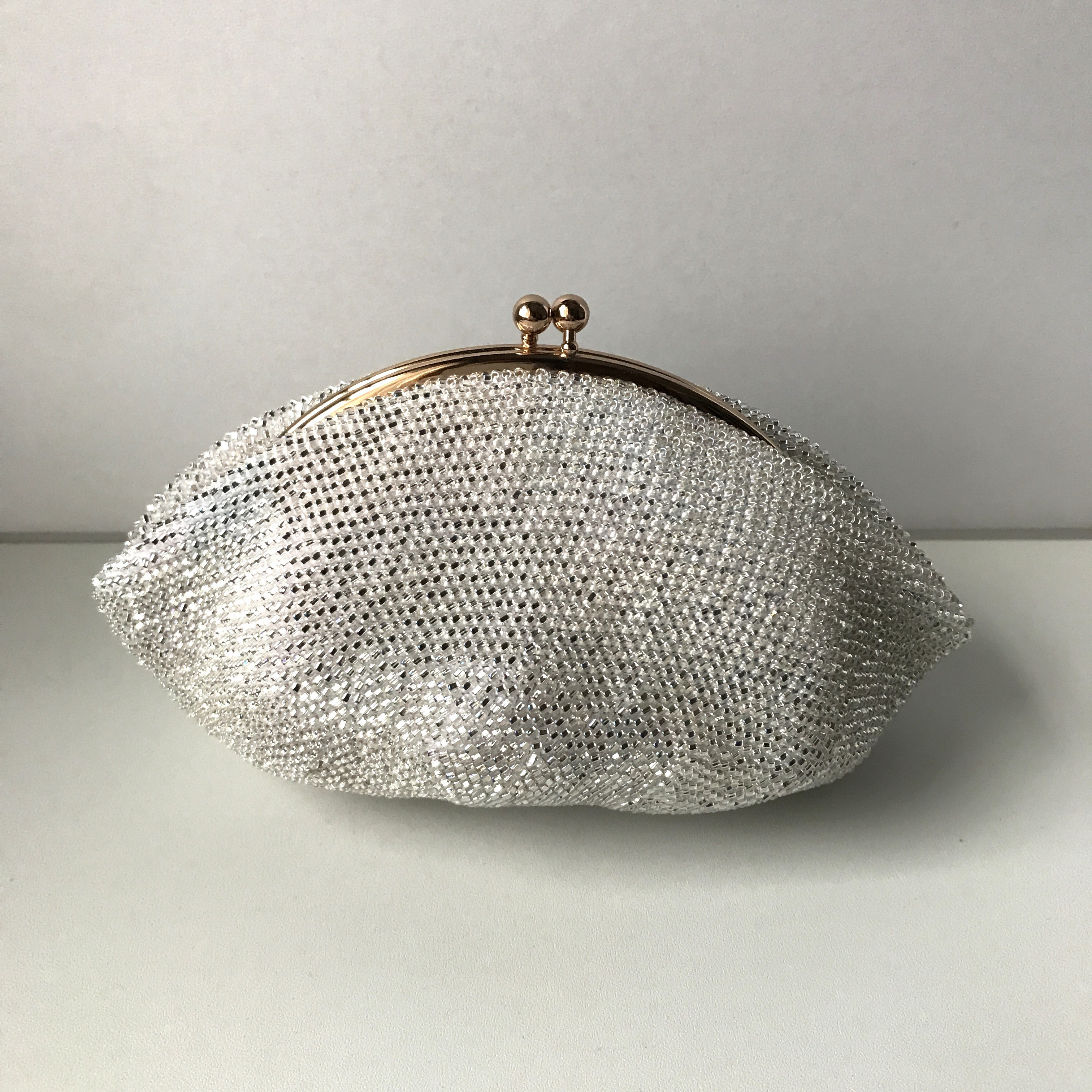 Beaded Pouch --Sparkly-- (XL) 内布：Marina Sea Flower (Blue)