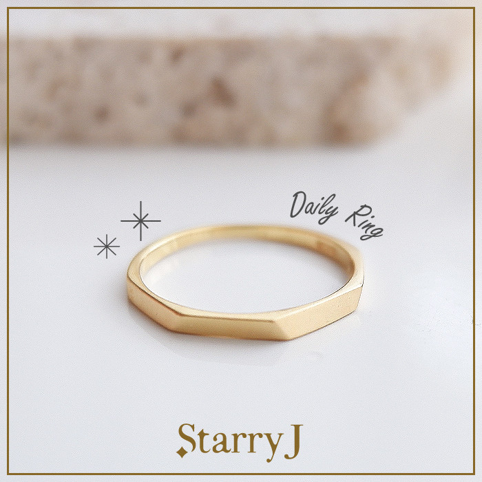 多面体の輝き - ファセットカット リング 指輪 マット仕上げ 送料無料 シルバー925 K18GP