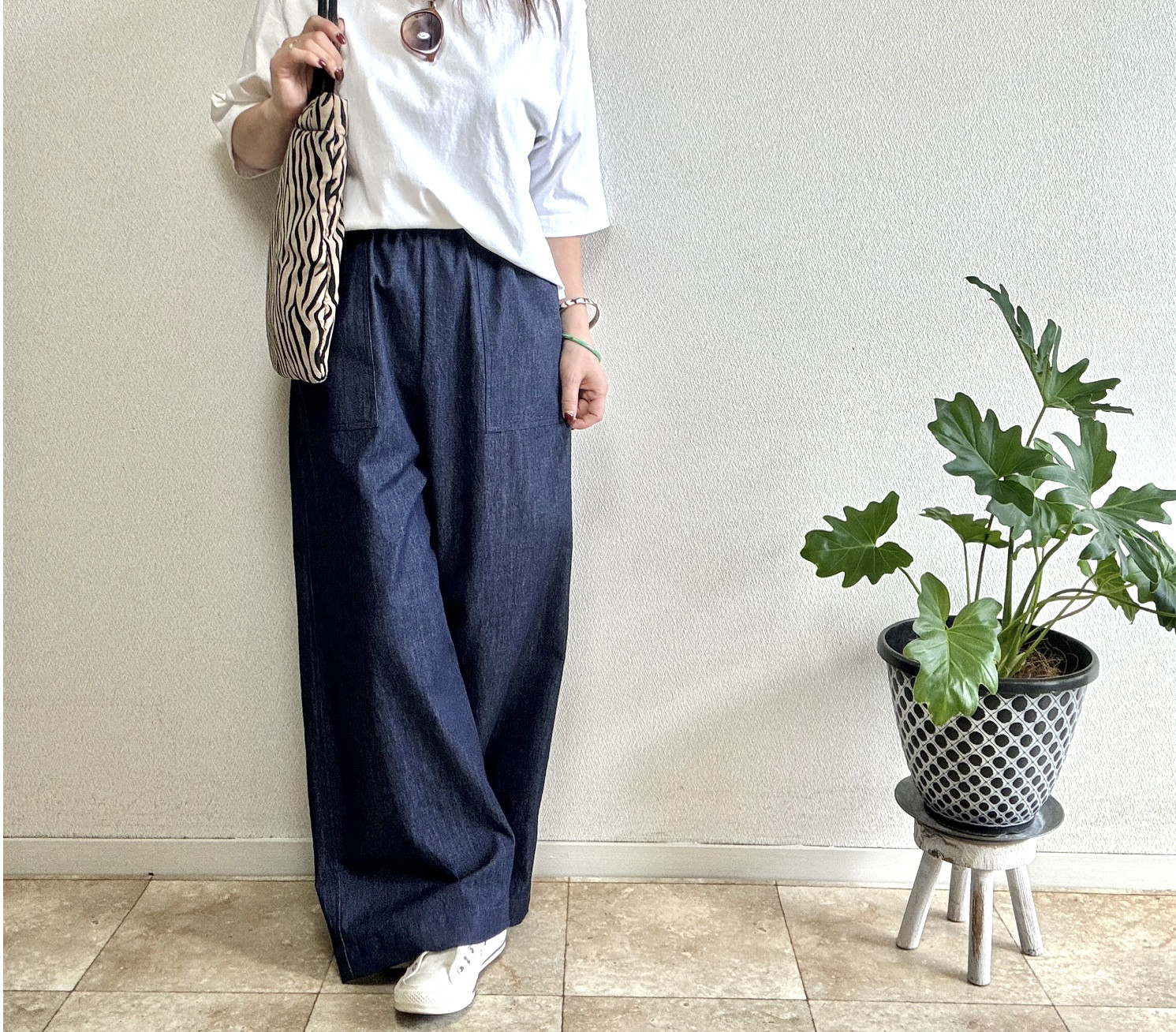 児島デニムのくったり柔らかワイドパンツ 再販2 ＊受注製作＊