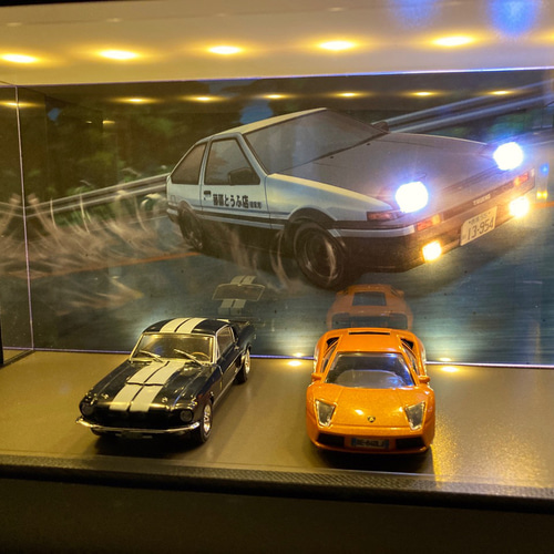 イニシャルD.1/43仕様/86のライト＆フォグ点灯・ディスプレーBOX / LED