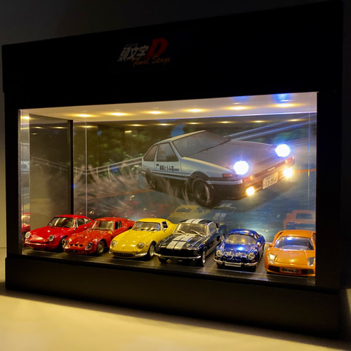 イニシャルD.1/43仕様/86のライト＆フォグ点灯・ディスプレーBOX / LED