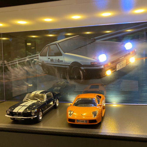 イニシャルD・1/43仕様・86ライト＆フォグ点灯・ディスプレーBOX/ジオラマ イニシャルD.1/43仕様/86のライト＆フォグ点灯・ディスプレーBOX / LED