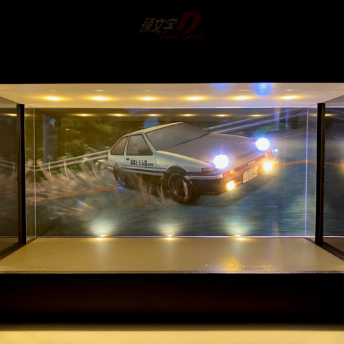 イニシャルD.1/43仕様/86のライト＆フォグ点灯・ディスプレーBOX / LED