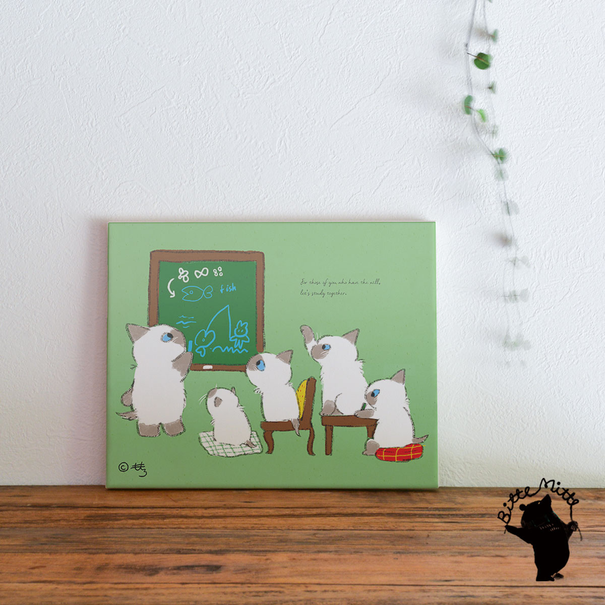 シャム猫のアートパネル 釣り かわいい