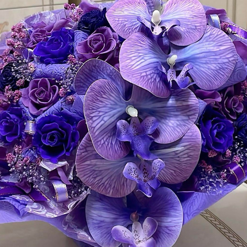 ✨特大✨ビタミンカラーバラミックスプリザ＆胡蝶蘭（アーティシャルフラワーアレンジ ✨特大✨ビタミンカラーバラミックスプリザ＆胡蝶蘭（アーティシャル