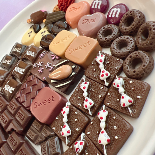 Lucky Cream Chocolate☆クッキーキーホルダー☆スイーツデコ P-190 デコパーツ チョコ色々 お菓子 スイーツ キーホルダー パーツ