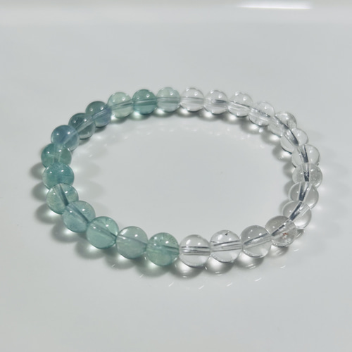 天然石ブレスレット フローライト 白水晶 ブレスレット Linll's