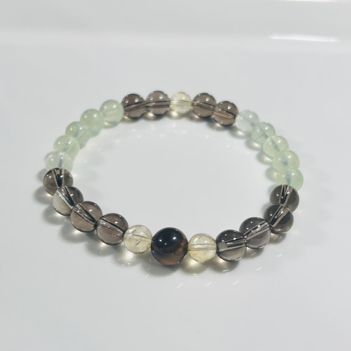 天然石ビーズブレスレット タイガーアイ シトリン ペリドット