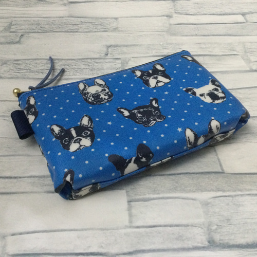 再販①マチ付きポーチIQOSポーチファニーフェイス青