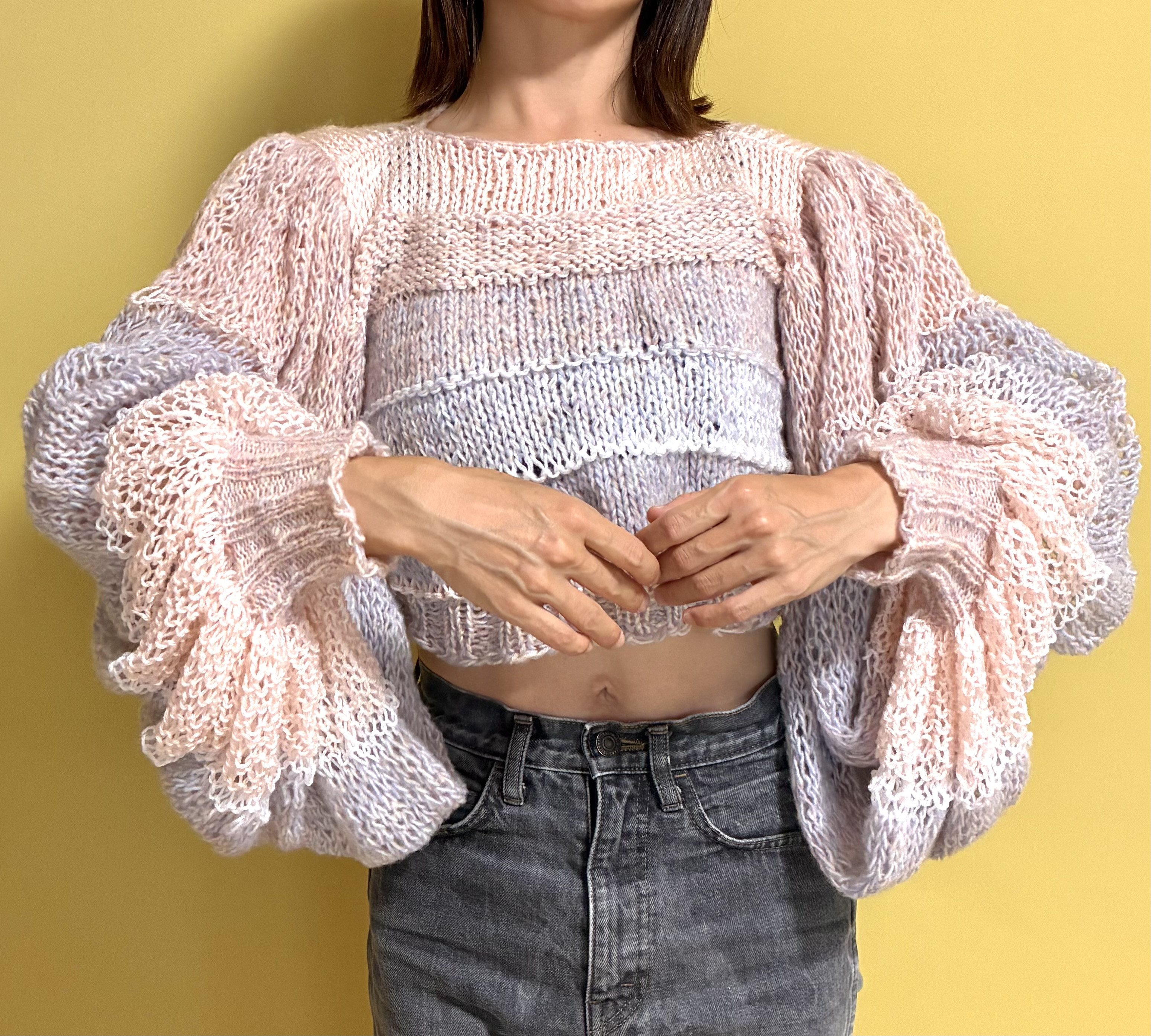 バルーンスリーブモヘアトップス