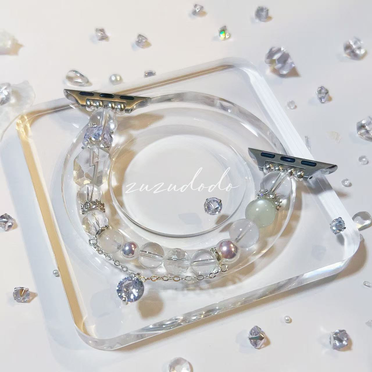 Crystal Waltz｜ダンスする光と星屑。輝く天然石アップルウォッチバンド