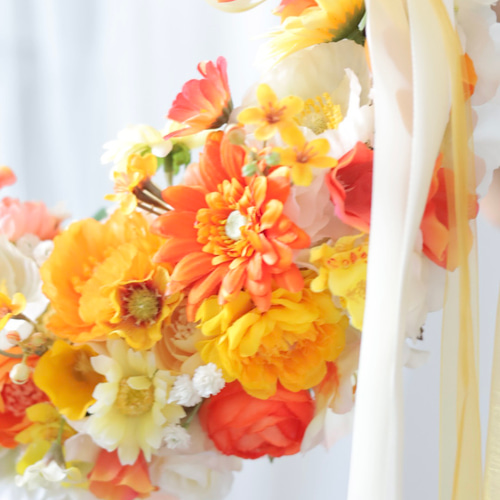 高品質 ビタミン リースブーケ ブートニアセット ウェディングブーケ