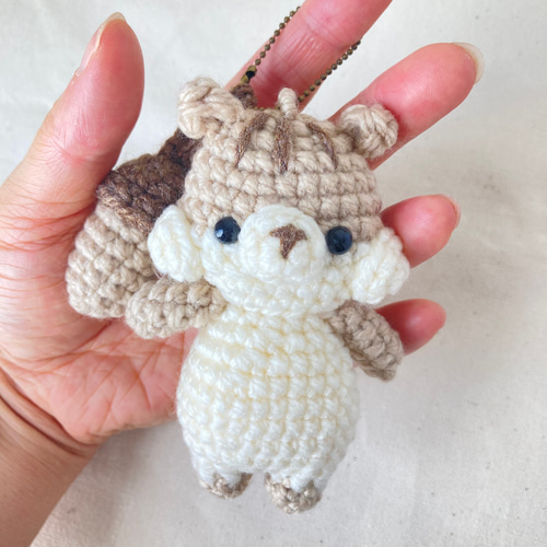 りすの秋のお散歩ブーケ コスモス かぎ針編み かぎ編み 手編み 編み物