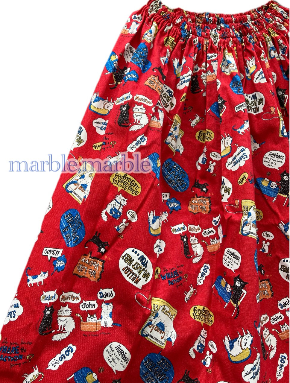 猫スカート　ふんわりスカート　ギャザースカート　ねこスカート　ネコスカート　ねこ　ネコ　猫　にゃんこ