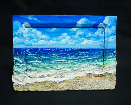 油絵 油彩 油彩画 絵 絵画 【夏の海】ミニ絵画 絵画 HR 通販
