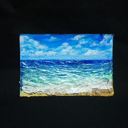 油絵 油彩 油彩画 絵 絵画 【夏の海】ミニ絵画 絵画 HR 通販