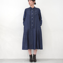 有松絞り ワンピース M～L パフスリーブ 綿 着物リメイク 浴衣