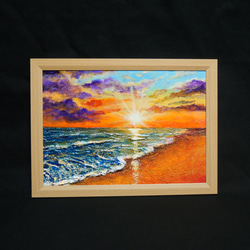 油絵 絵画 【朝焼けと日没】 油絵 絵画 【朝焼けと日没】【色紙】 絵画 HR 通販 14695199