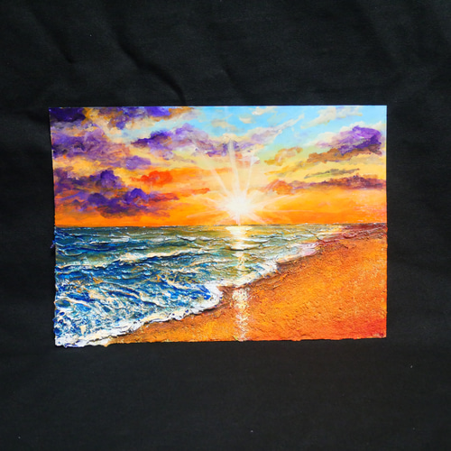 油絵 油彩 油彩画 絵 絵画【夕日に染まる海】A4 油絵 油彩 油彩画 絵 絵画 【夕陽に染まる海】A4 絵画 HR 通販