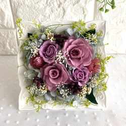 商品名【紫苑】パープル系♥ローズのフラワーリース　玄関リース 商品名【紫苑】パープル系♥ローズのフラワーリース 玄関リース