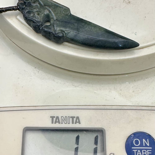 2025.8.23青銅古龍御守刀 糸魚川産上質翡翠 ネックレス・ペンダント