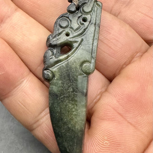 2025.8.23青銅古龍御守刀　糸魚川産上質翡翠 2025.8.23青銅古龍御守刀 糸魚川産上質翡翠 ネックレス・ペンダント
