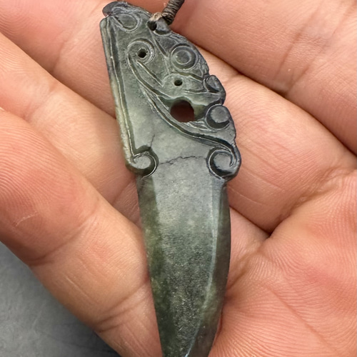 2025.8.23青銅古龍御守刀　糸魚川産上質翡翠 2025.8.23青銅古龍御守刀 糸魚川産上質翡翠 ネックレス・ペンダント