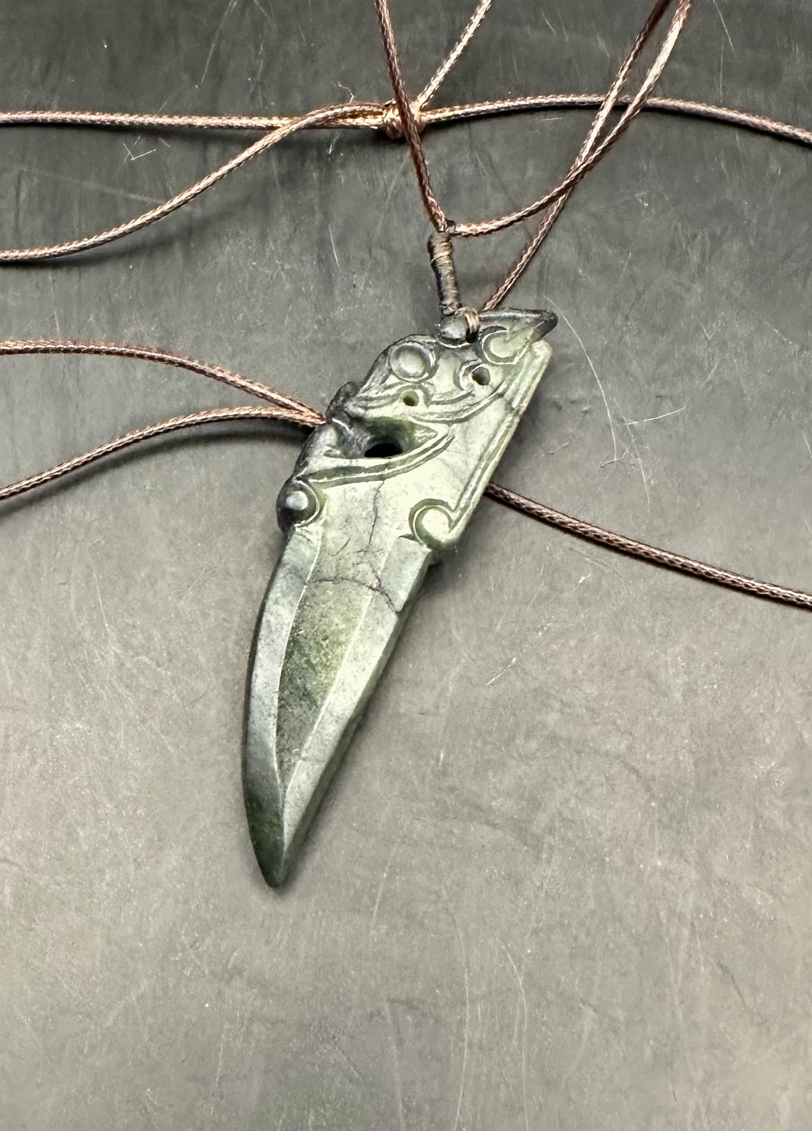 2025.8.23青銅古龍御守刀　糸魚川産上質翡翠 2025.8.23青銅古龍御守刀 糸魚川産上質翡翠 ネックレス・ペンダント