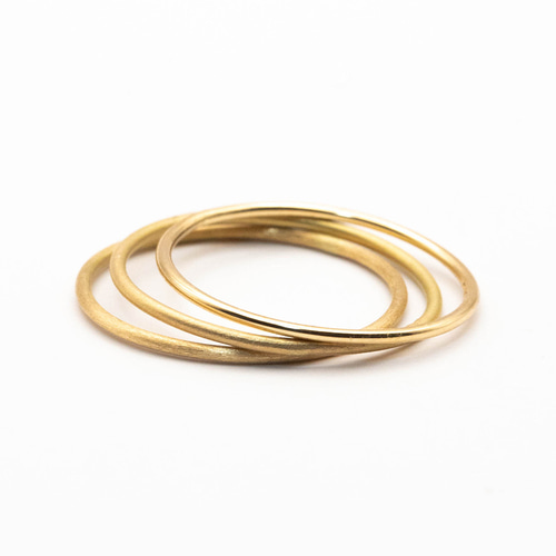 18k ゴールド 極細 1mm スキニー ジュエリー ピンキー リング thin