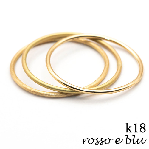 18k ゴールド 極細 1mm スキニー ジュエリー ピンキー リング thin