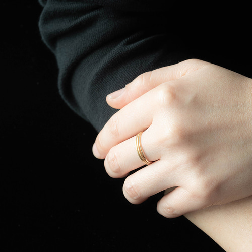 18k ゴールド 極細 1mm スキニー ジュエリー ピンキー リング thin