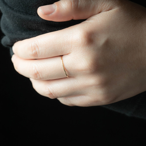 18k ゴールド 極細 1mm スキニー ジュエリー ピンキー リング thin