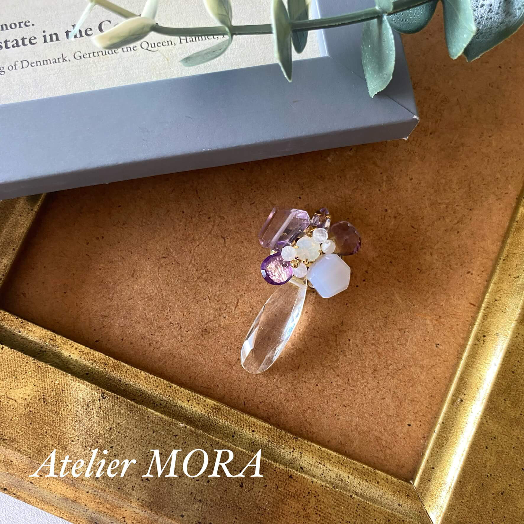 月のしずく｜天然石ネックレス（アメジスト・水晶・アメトリン）一点もの①