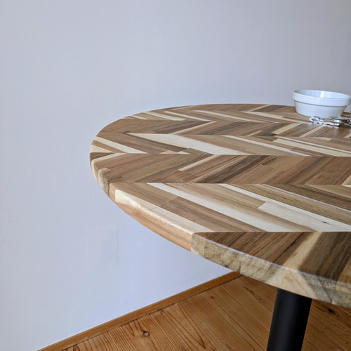 アカシア無垢材 《丸型カフェテーブル》 一本足 北欧ナチュラル 円形