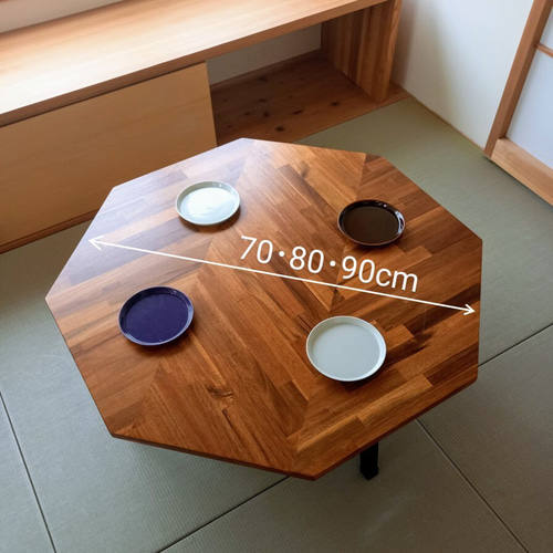 アカシア無垢材 《丸型カフェテーブル》 一本足 北欧ナチュラル 円形