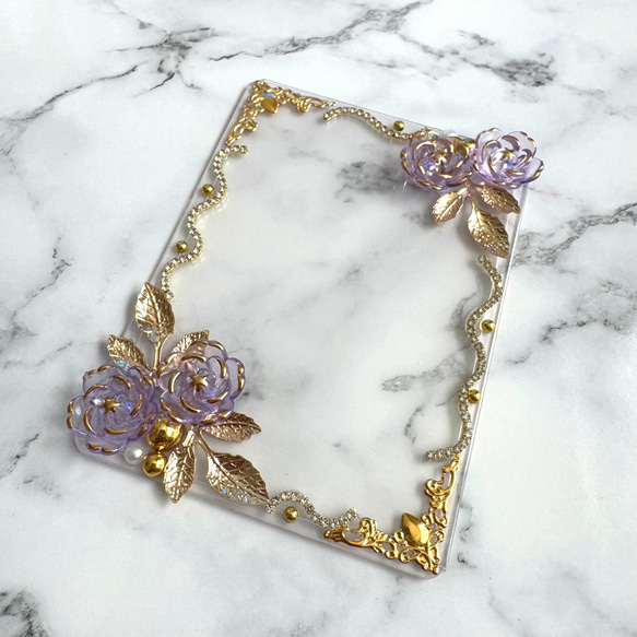 硬質ケース デコ トレカケースデコ 紫 パープル 推し活 1枚目の画像