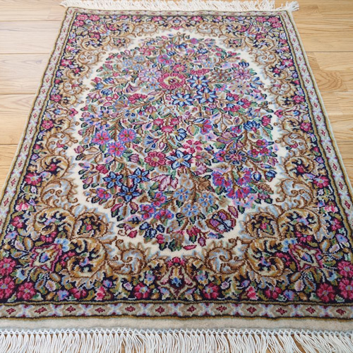 t*☆様 ペルシャ絨毯 ケルマン 186x124cm ヴィンテージ ラグ 手織り Yazd（ヤズド）で織られたビンテージの美しいラグ、手織りの