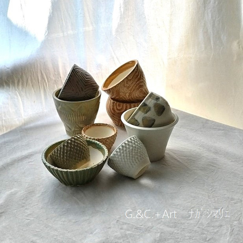 植木鉢＊1個＊浅鉢＊しのぎ模様＊ノスタルジー②＊2508-22-5 一輪挿し