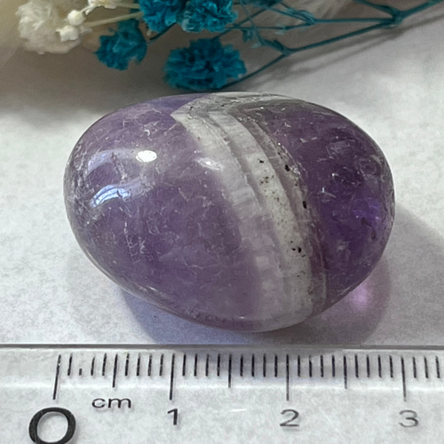 ファントム 山入りアメジスト 紫水晶 ガーデンクォーツ 原石 タンブル